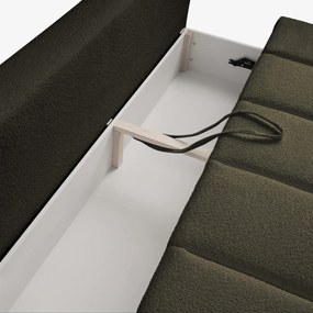 Sofa z Funkcją Spania SARIA Oliwkowa Boucle Nowoczesna