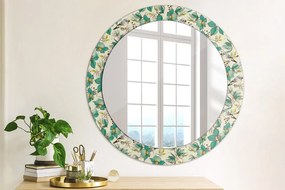 Lustro dekoracyjne okrągłe Kwiaty i ptaki