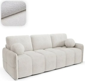 Sofa PURE Rozkładana Dwuosobowa Kremowa Boucle Japandi