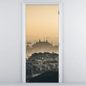 Fototapeta na drzwi - Miasto pod mgłą (95x205cm)