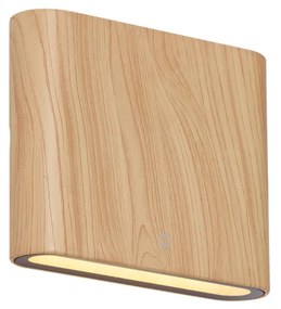 Skandynawska zewnętrzna lampa ścienna z efektem drewna 11,5cm z LED IP65 - Batt