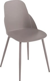 Zestaw 2 nowoczesnych krzeseł w kolorze gołębiej szarości "Solinea" z polipropylenu z metalową ramą cm 44x51 82h
