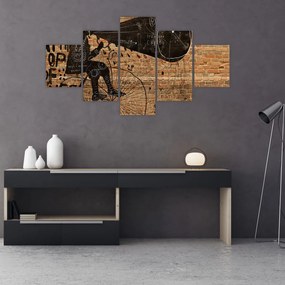 Obraz - Mężczyzna na rowerze w stylu Banksy (125x70 cm)