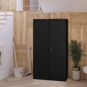 Metalowa szafa gospodarcza AGNES, 500 x 1850 500 mm, czarna
