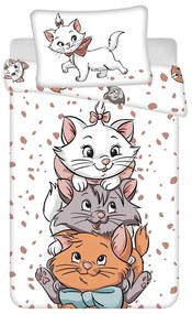 Biała bawełniana pościel dziecięca do łóżeczka 100x135 cm Marie Cat "Friends" – Jerry Fabrics