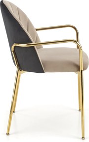 Krzesło na złotych nogach K500 z podłokietnikami