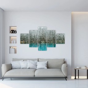 Obraz - Turkusowy staw, Biei, Japonia (125x70 cm)