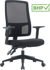 Fotel biurowy z oparciem z siatki Popstar Mesh, zgodny z normą BHP