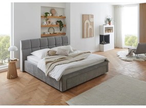 Szare tapicerowane łóżko dwuosobowe bez stelaża 180x200 cm Canyon – Meise Möbel