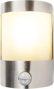 Nowoczesna lampa ścienna zewnętrzna ze stali nierdzewnej z czujnikiem ruchu IP44 - Mira