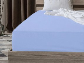 PrzytulneMieszkanie.pl Bawełniane prześcieradło z gumką STANDARD 90 x 200 cm niebieskie