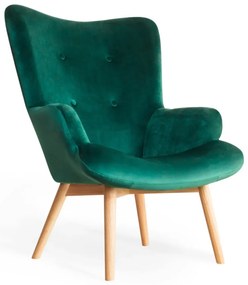 Fotel tapicerowany MOSS VELVET zielony  HOMLA