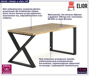 Industrialne biurko duże drewniane 150 x 70 - Xago