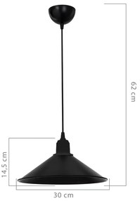 Czarna metalowa lampa sufitowa ø 30 cm – Squid Lighting