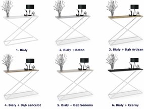 Wąska konsola w nowoczesnym stylu biały + czarny - Ergik 5X