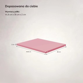 Półka do szafy ALEX, 448 x 360 x 20 mm, Fresh Style: pudrowa róż