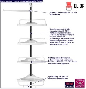 Teleskopowa półka do łazienki z wieszakiem na ręczniki A4-L24
