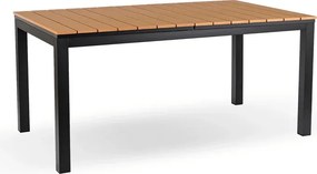 Zestaw Mebli Ogrodowych Stół ARGOS 140-180 cm Dąb/Czarny i 6x Krzesło WALDI Czarne