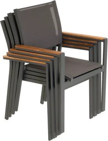 Krzesła ogrodowe aluminiowe, sztaplowane, 2 sztuki, antracyt
