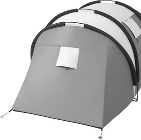 Outsunny Lekki, wodoodporny namiot kempingowy dla 4-5 osób z 3 pokojami, szary