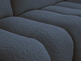 Ciemnoniebieski narożnik z materiału bouclé (prawostronny/z szezlongiem) Azra – Bobochic Paris