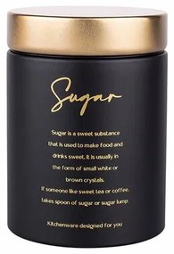 Altom Puszka blaszana z pokrywką Sugar, czarny,