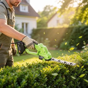 Outsunny 2-w-1 Akumulatorowe nożyce do żywopłotu i krzewów z długością cięcia 20/10 cm, ładowarką | Aosom PL
