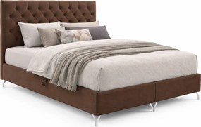 Brązowe pikowane łóżko kontynentalne 5 rozmiarów B8-M90