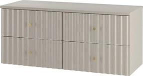 Kaszmirowy Zestaw Łazienkowy 120cm Szafka z Blatem Ryflowane Frontu Aqua