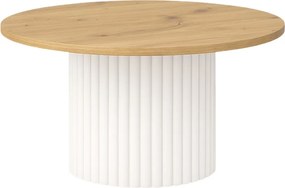 Okrągły stolik kawowy Pico o średnicy 58 cm, podstawa biała