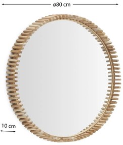 Lustro ścienne z drewnianą ramą ø 80 cm Polke – Kave Home
