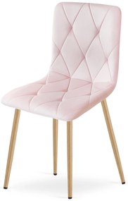 PROMOCJA Jasnoróżowe aksamitne krzesło do jadalni LIBRA II. jakość.