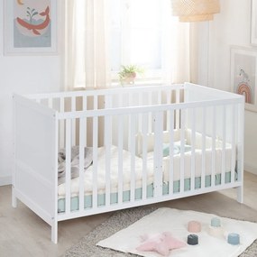 Białe łóżeczko z regulowaną wysokością 70x140 cm Easy Sleep – Roba