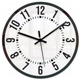 Zegar ścienny okrągły cichy klasyczny akrylowy na ścianę duże cyfry biały