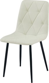 Kremowe krzesło do kuchni LIBRA z czarnymi nogami