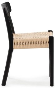 Czarne krzesła zestaw 2 szt. z litego drewna kauczukowego Biel – MOME