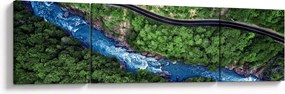 Obraz - Rzeka między górami, Kaukaz, Rosja (170x50 cm)