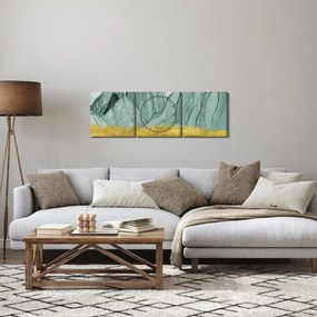 Obraz - Emerald Mountains N⁰1 (z zegarem) (90x30 cm)