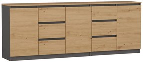 Duża komoda 200 cm dąb artisan + antracyt Z0-E42
