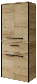 Niska/wisząca szafka łazienkowa w dekorze dębu w naturalnym kolorze 72x60 cm Quickset 395 – Pelipal