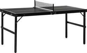 SPORTNOW Zestaw do Tenisa Stołowego dla Dzieci, Składany, z Zamkiem i Uchwytem, Rama Aluminiowa, 152x76x72 cm, Czarny
