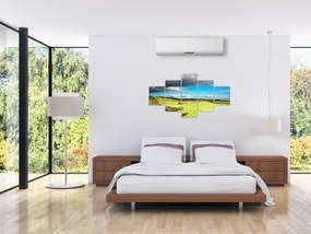 Obraz - Zielony krajobraz ze wzgórzami (125x70 cm)