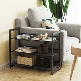 SongmicsHome Półka na buty IDA, 3 półki, 74x31x63cm, czarna