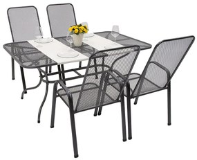 Metalowy zestaw ogrodowy SANDRA 1 + 4 stół 190x105 cm (CT310)