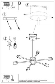 Czarna lampa wisząca 86.5x68 cm Benedett – Nice Lamps