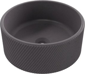 Umywalka betonowa nablatowa okrągła bez otworu na baterię 37 cm VIJA | różne kolory : Kolor - Brązowy
