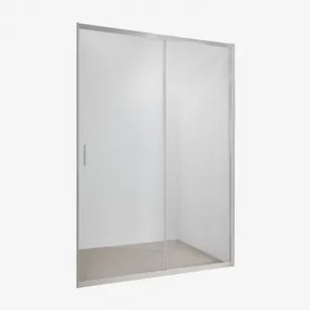 Kabina Prysznicowa Z Dostępem Od Frontu I Drzwiami Przesuwnymi, Szkło Hartowane 6 Mm Oraz Aluminium Dover Transparent & 140 X 195 Cm & Szczotkowana Sz