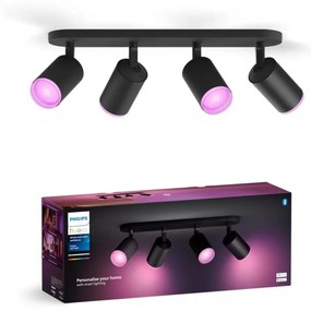 Philips - LED RGBW Ściemnialne oświetlenie punktowe Hue FUGATO 4xGU10/4,2W/230V czarne