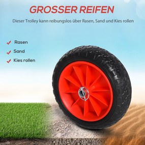 HOMCOM Wózek surfingowy składany do transportu deski surfingowej z oponami PU i wyściełaniem srebrny do 45 kg | Aosom PL