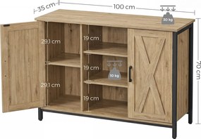 Komoda z półkami dąb artisan w stylu loft  F8-B85